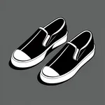 black slip-on shoes with white soles image